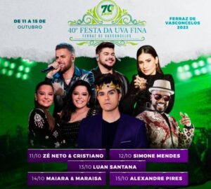 Festa da Uva Fina Reúne Time de Astros da Música Sertaneja: Luan Santana é Atração Confirmada